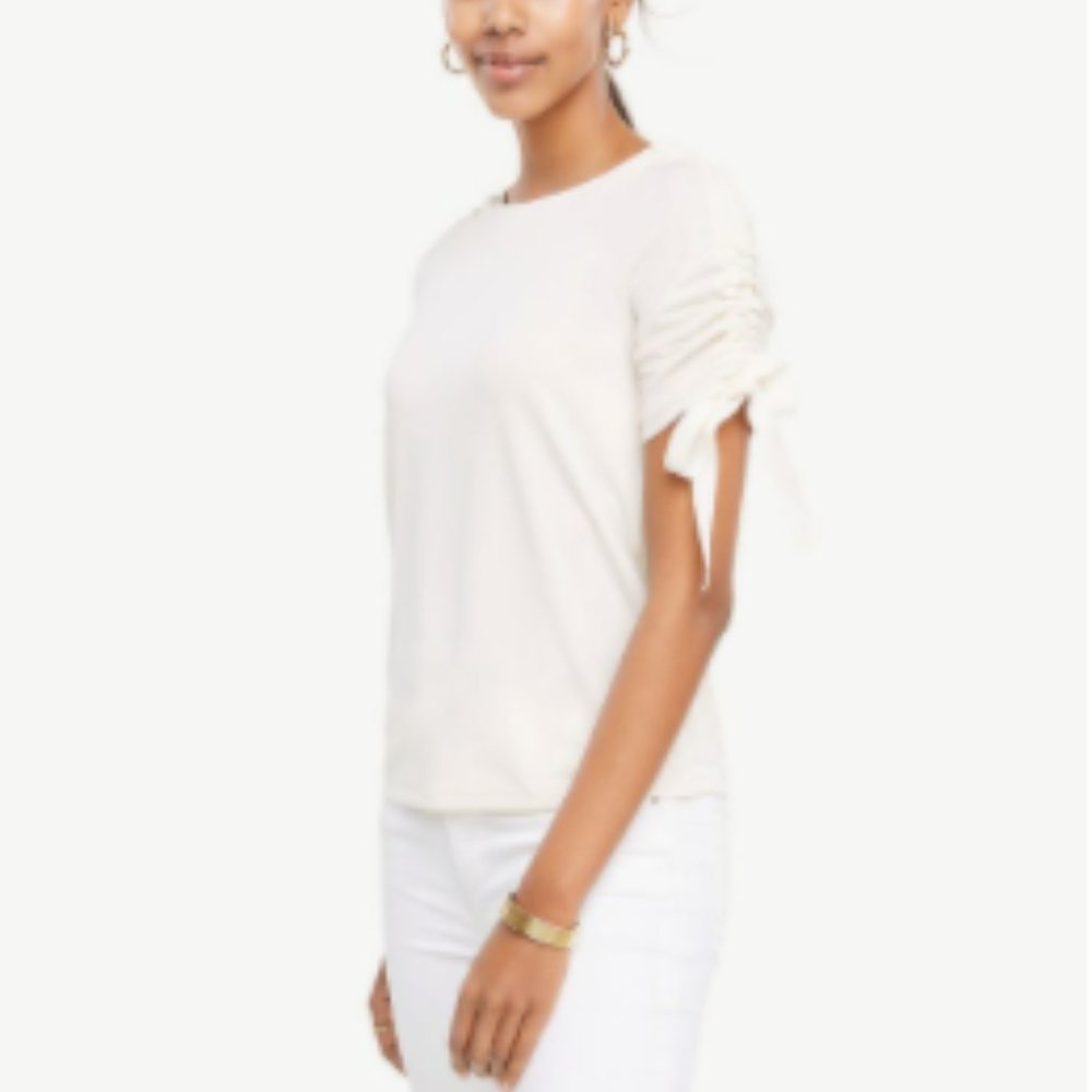 Ann Taylor top with ruched tie sleeves XXL…